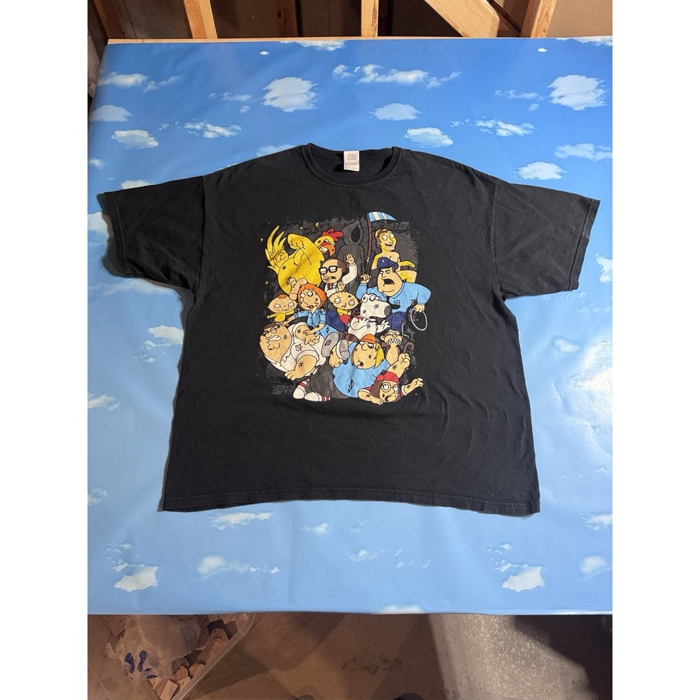 Vintage Family Guy Fight Funny Black T Shirt Mens 2XL Gildan Cartoon Tee